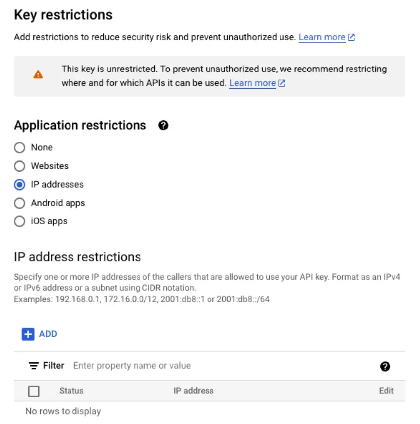 restrictions